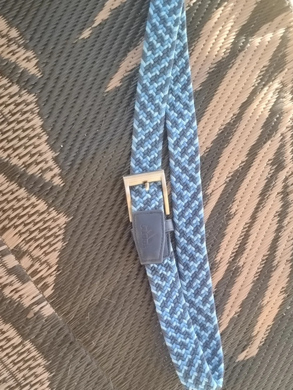 adidas Blue Braided Stretch Belt with Silver Buckle